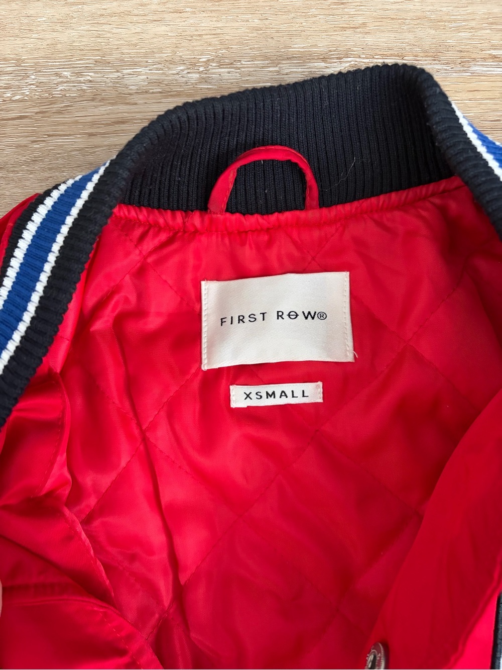 Red & White First Row Varsity Jacket - Picture 3 of 6